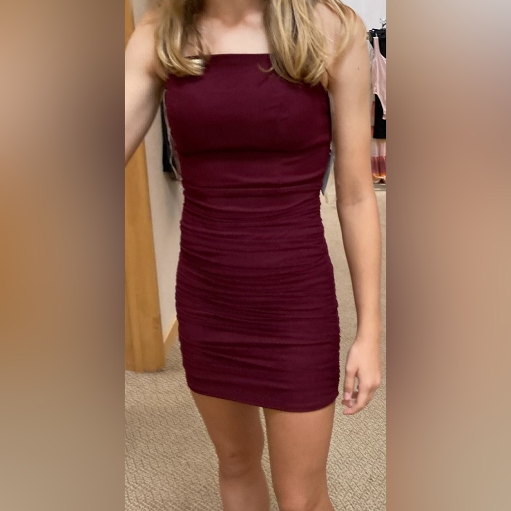 Midnight Doll Bodycon Burgundy Dark Red Dressy Dress Size 3